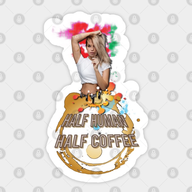 Half Human Half Coffee Sticker by Persius Vagg